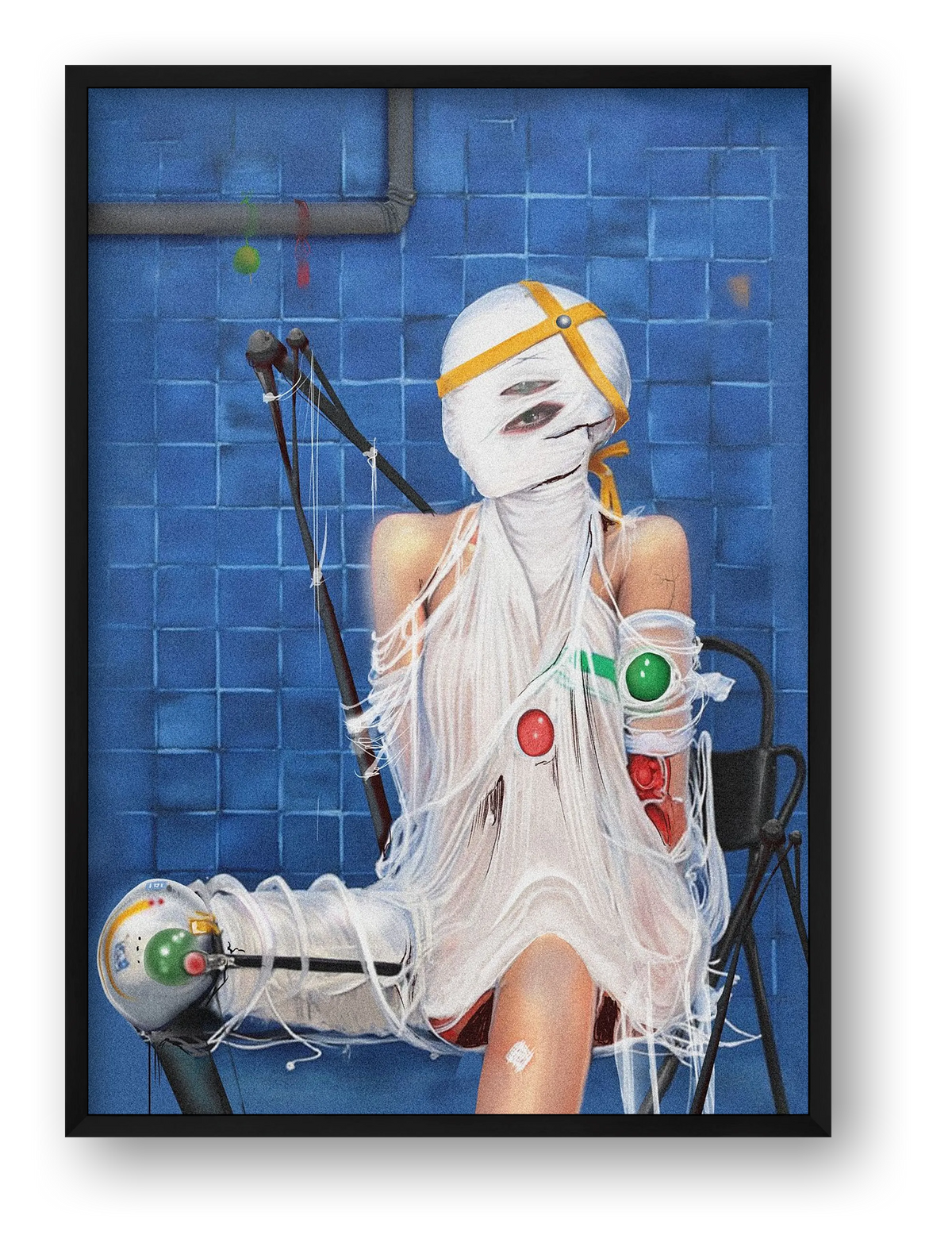 Nurse with wound ( based on Romain Slocombe's photos) — framed