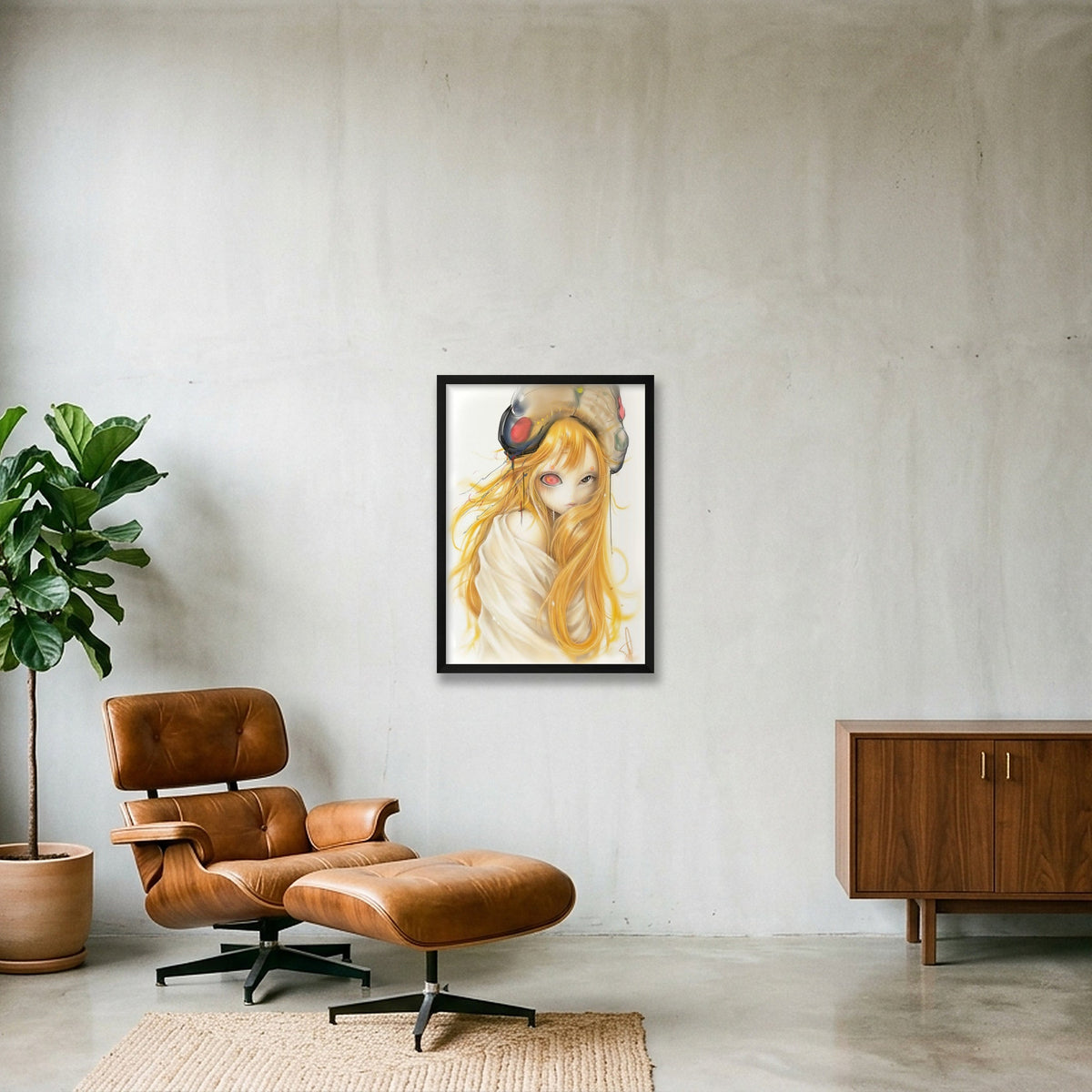 Goldengirl  — 42×59cm, 17×23" Black Frame