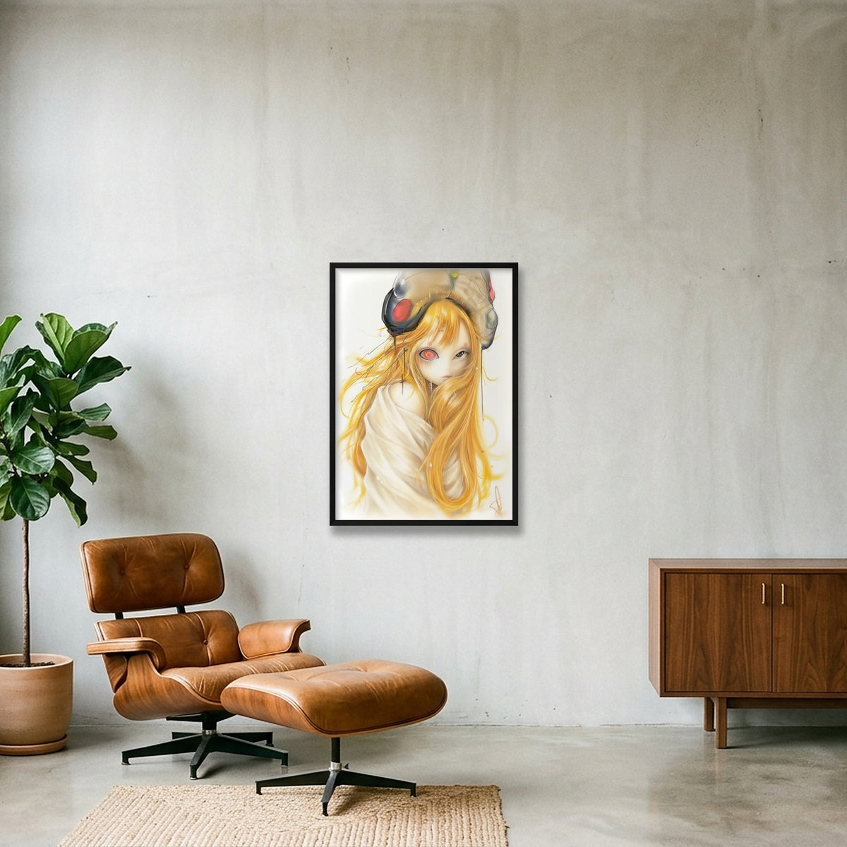 Goldengirl  — 59×84cm, 23×33" Black Frame